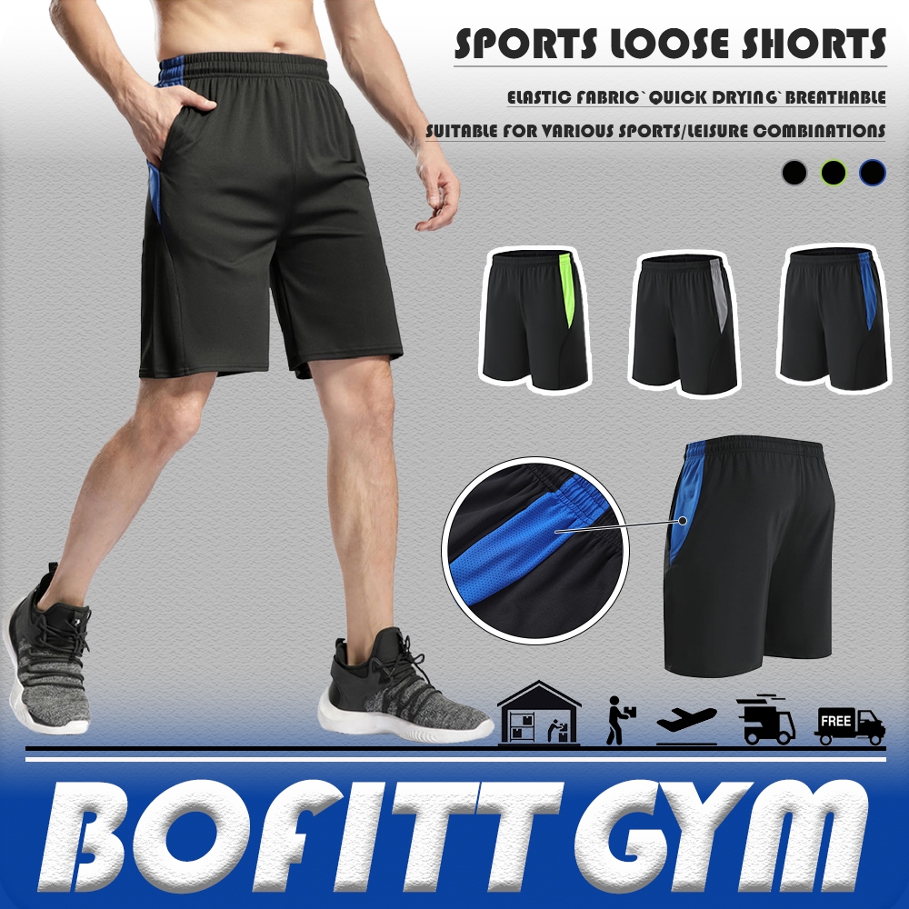 BOFITTGYM ผู้ชายลูกไม้ขึ้นหลวมกีฬากางเกงขาสั้นวิ่งกางเกงแห้งเร็วระบายอากาศยืดหยุ่นว่ายน้ําบาสเกตบอลฟุตบอล