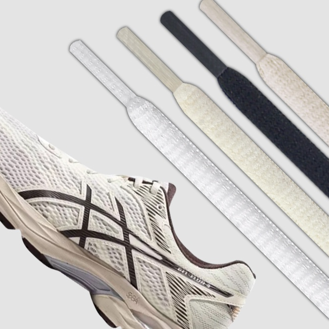 ASICS [Saclan] เชือกผูกรองเท้าวิ่ง ครึ่งวงกลม สีขาว สีดํา สําหรับผู้ชาย และผู้หญิง