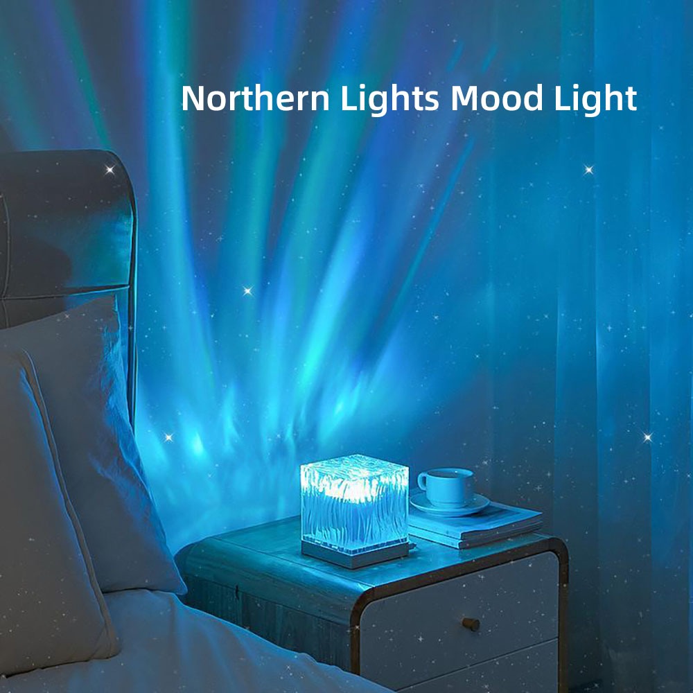 ใหม่โคมไฟโปรเจคเตอร์ Aurora Borealis โปรเจคเตอร์ Galaxy Ocean โปรเจคเตอร์บรรยากาศแสง Mood Night Light เหมาะสําหรับห้องนอนบาร์ตกแต่งของขวัญสําหรับสาว