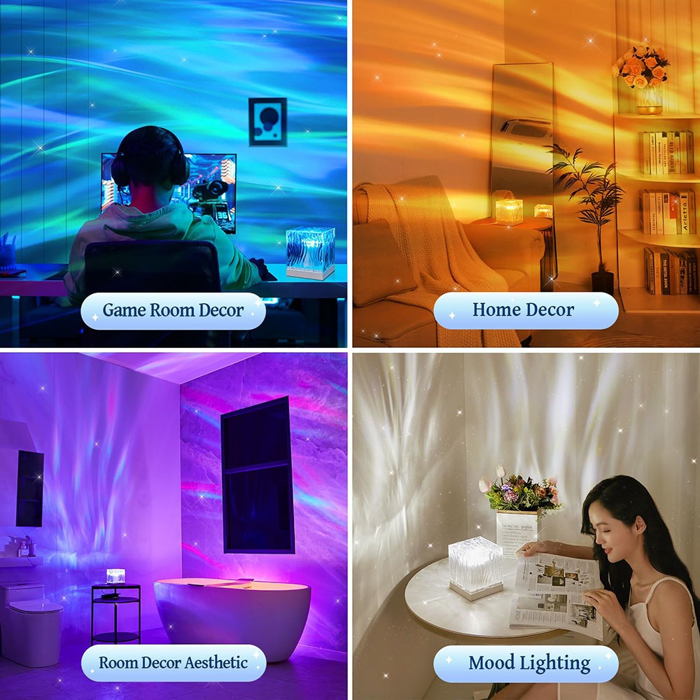 ใหม่โคมไฟโปรเจคเตอร์ Aurora Borealis โปรเจคเตอร์ Galaxy Ocean โปรเจคเตอร์บรรยากาศแสง Mood Night Light เหมาะสําหรับห้องนอนบาร์ตกแต่งของขวัญสําหรับสาว - รูปที่ 6