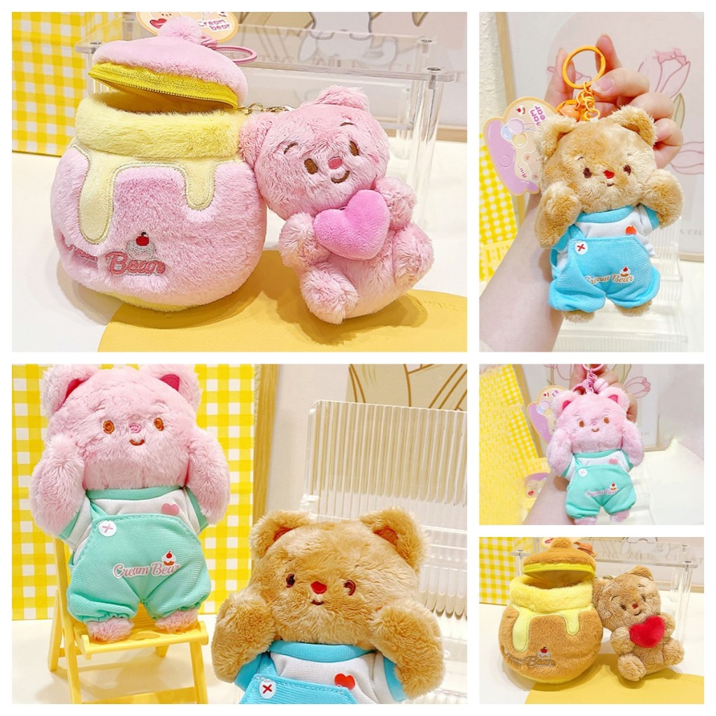 [ฯลฯ] ของเล่นการ์ตูนพวงกุญแจกระเป๋าเป้สะพายหลังจี้น่ารักหมีนุ่มยัดตุ๊กตารถพวงกุญแจของขวัญ[เจบี]