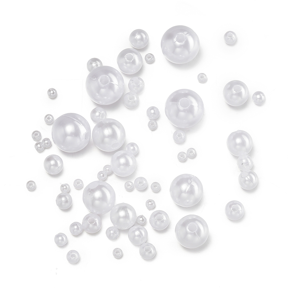 St.kunkka 20-860 ชิ้น/แพ็ค 3-12 มม.ไฮไลท์ ABS Perforated Pearl รอบเลียนแบบมุกหลวมลูกปัดวัสดุ DIY ทําสร้อยข้อมือสร้อยคอลูกปัดกระเป๋าเครื่องประดับวัสดุอุปกรณ์เสริม