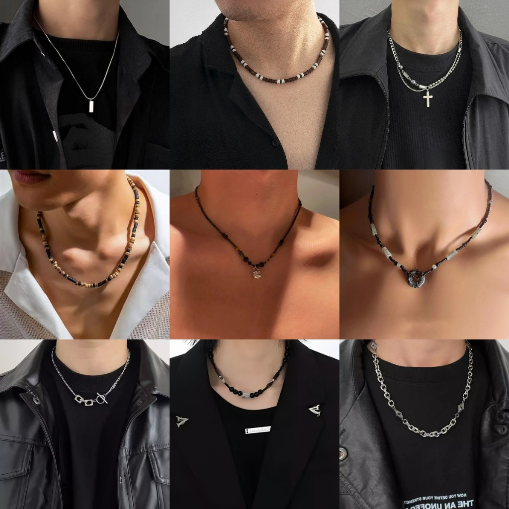 Love2Self MXL2 Non Tarnish Mens Stainless Steel Necklace Collection | Cuba Chain ลูกปัดโบฮีเมียน Evil Eye Choker
