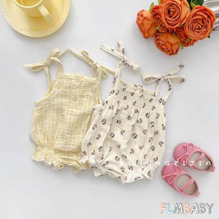 ชุดรอมเปอร์ ผ้าฝ้าย แบบนิ่ม ลายดอกไม้ แฟชั่นฤดูร้อน สําหรับเ…