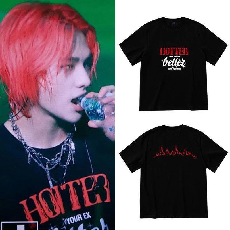 Stray Kids Shirt เสื้อยืดผ้าฝ้าย Hyundai เสื้อย้อนยุค kpop Merch Tee Top