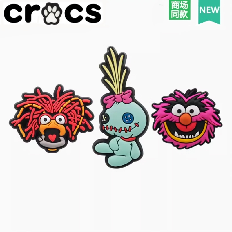 เหมาะสําหรับ Crocs/Cross Hole รองเท้าอุปกรณ์เสริม High-End Sense รองเท้าหัวเข็มขัดอุปกรณ์เสริมการ์ตูนหุ่นไล่กา Curly Monster Sesame Street รองเท้าดอกไม้ JIBBITZ Beach Bag Disney Series