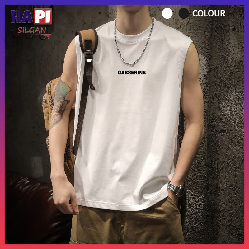 (TH STOCK)สไตล์ใหม่จดหมายอุตสาหกรรมหนักเสื้อกั๊กผู้ชายฤดูร้อนผ้าฝ้ายแท้ลําลองหลวมอินเทรนด์เสื้อกั๊กแขนกุด