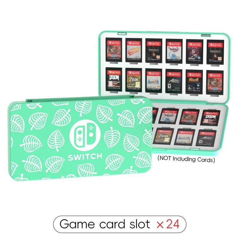 การ์ดเกม Nintendo Switch 24 บิตกล่องเก็บแบบพกพากล่องการ์ดแม่เหล็กเหมาะสําหรับอุปกรณ์เสริม Switch/Lite/Oled