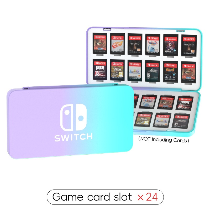 การ์ดเกม Nintendo Switch 24 บิตกล่องเก็บแบบพกพากล่องการ์ดแม่เหล็กเหมาะสําหรับอุปกรณ์เสริม Switch/Lite/Oled