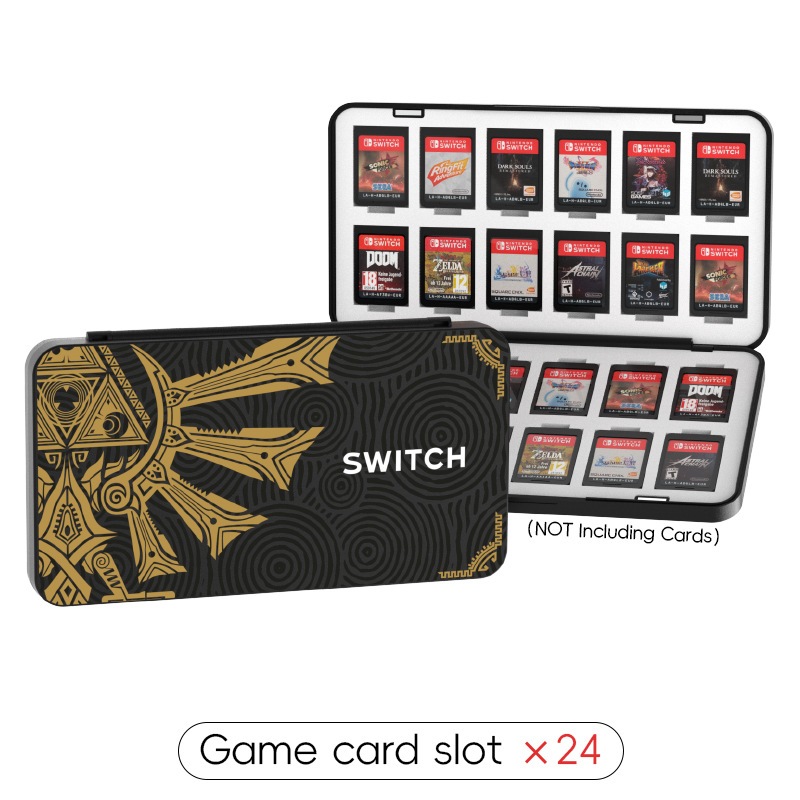 การ์ดเกม Nintendo Switch 24 บิตกล่องเก็บแบบพกพากล่องการ์ดแม่เหล็กเหมาะสําหรับอุปกรณ์เสริม Switch/Lite/Oled