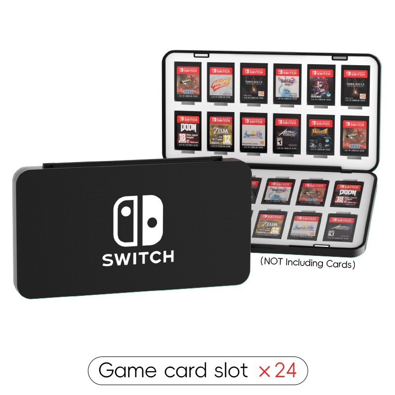การ์ดเกม Nintendo Switch 24 บิตกล่องเก็บแบบพกพากล่องการ์ดแม่เหล็กเหมาะสําหรับอุปกรณ์เสริม Switch/Lite/Oled