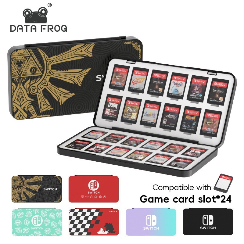 การ์ดเกม Nintendo Switch 24 บิตกล่องเก็บแบบพกพากล่องการ์ดแม่เหล็กเหมาะสําหรับอุปกรณ์เสริม Switch/Lite/Oled