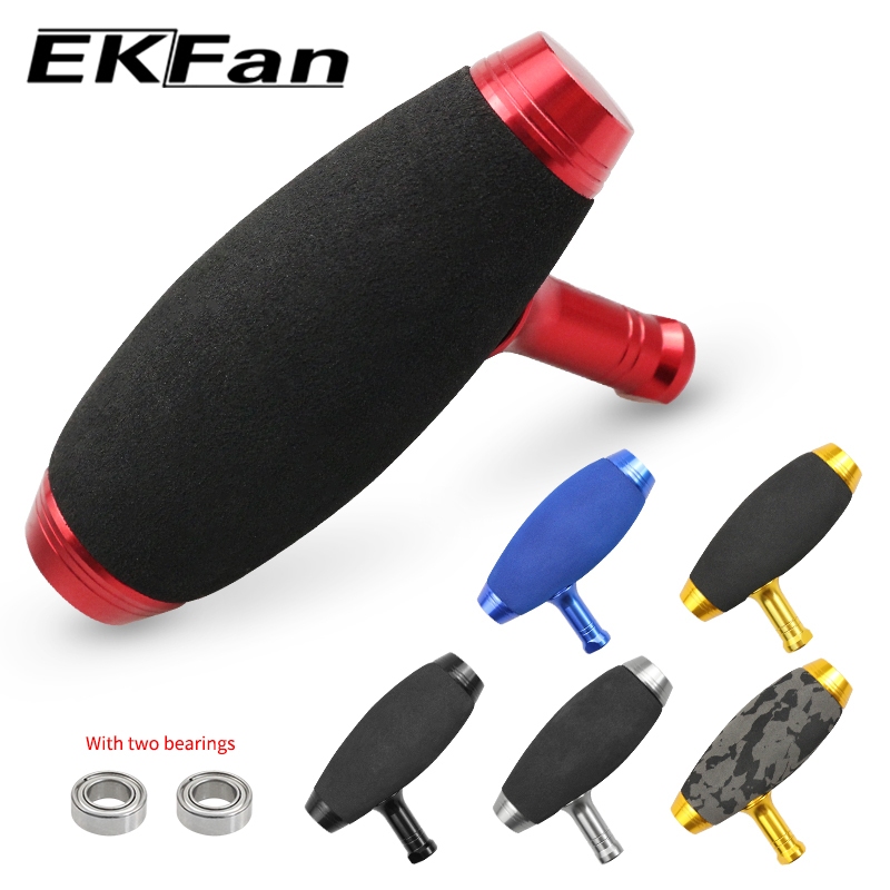 EKFan EVA T-bar ลูกบิด jigging Baitcasting ตกปลา reel ปุ่มสําหรับ shimano daiwa 9*5*3 มม.แบริ่ง Lure reel Handle DIY อุปกรณ์เสริม Deepsea jigging ลูกบิดเกมขนาดใหญ่ reel ปุ่ม