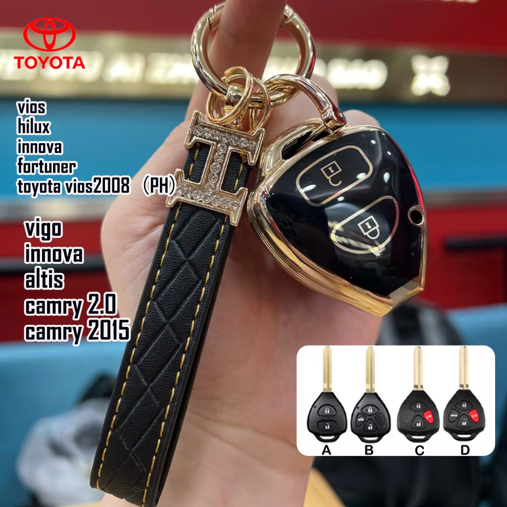 Toyota vigo พวงกุญแจรถ Toyota vios ปลอกกุญแจ เหมาะสําหรับ Toyota yaris/innova/Prius/hilux/เคสกุญแจแคมรี่