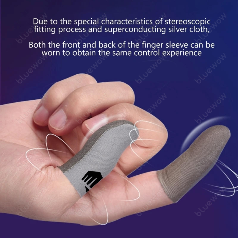 Bluewow Gaming Finger Sleeve เกมมือถือถุงมือสําหรับ PUBG Breathable Finger Sleeve ปลายนิ้ว Anti-slip Silver Fiber Gaming Cover