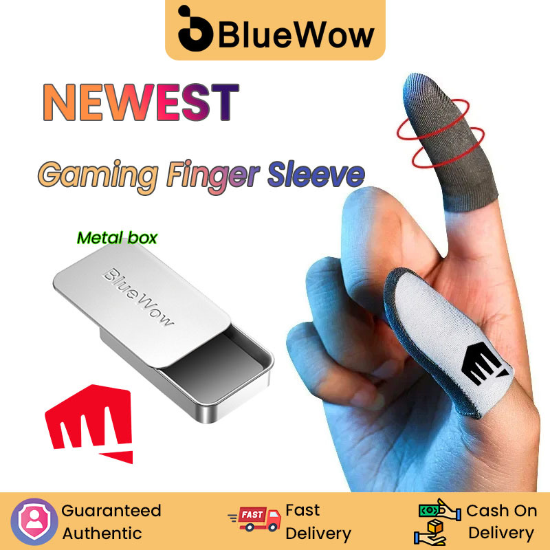 Bluewow Gaming Finger Sleeve เกมมือถือถุงมือสําหรับ PUBG Breathable Finger Sleeve ปลายนิ้ว Anti-slip Silver Fiber Gaming Cover