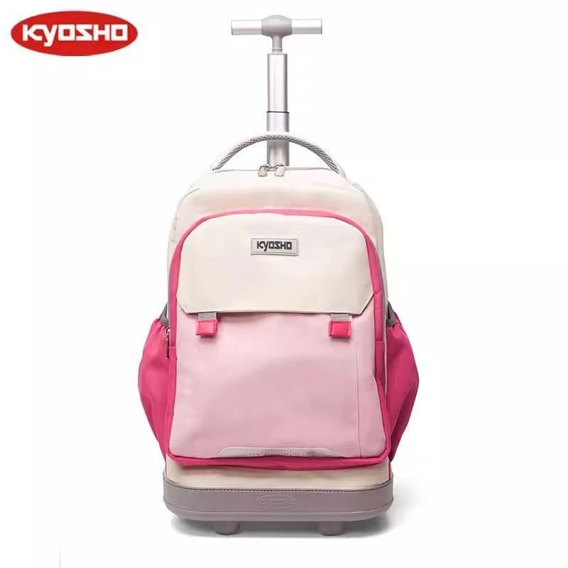 Kyosho กระเป๋านักเรียนรถเข็นล้อเงียบรุ่นที่ 4 [ผ้าคลุมกันฝนกันฝุ่นฟรี+กล่องดินสอ+กระเป๋ากวดวิชา] กระเป๋านักเรียนญี่ปุ่นนักเรียนชั้นประถมศึกษาน้ําหนักเบาพิเศษ