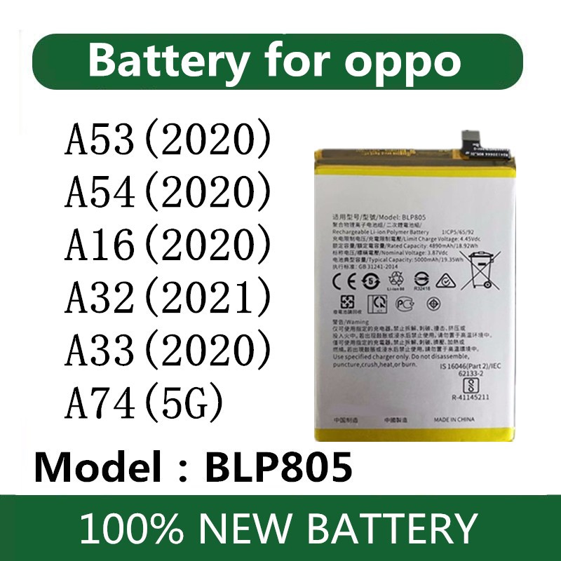 แบตเตอรี่สําหรับ for OPPO A16 / A54 / A32 / A33 / A53 2020 4G / A74(5G) แบต BLP805