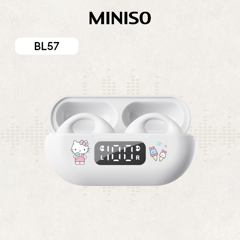 Miniso BL57 หูฟังบลูทูธลดเสียงรบกวนการเคลื่อนไหวอายุการใช้งานแบตเตอรี่ที่แข็งแกร่งคุณภาพเสียงไฮไฟแบบพกพา Bluetooth5.3