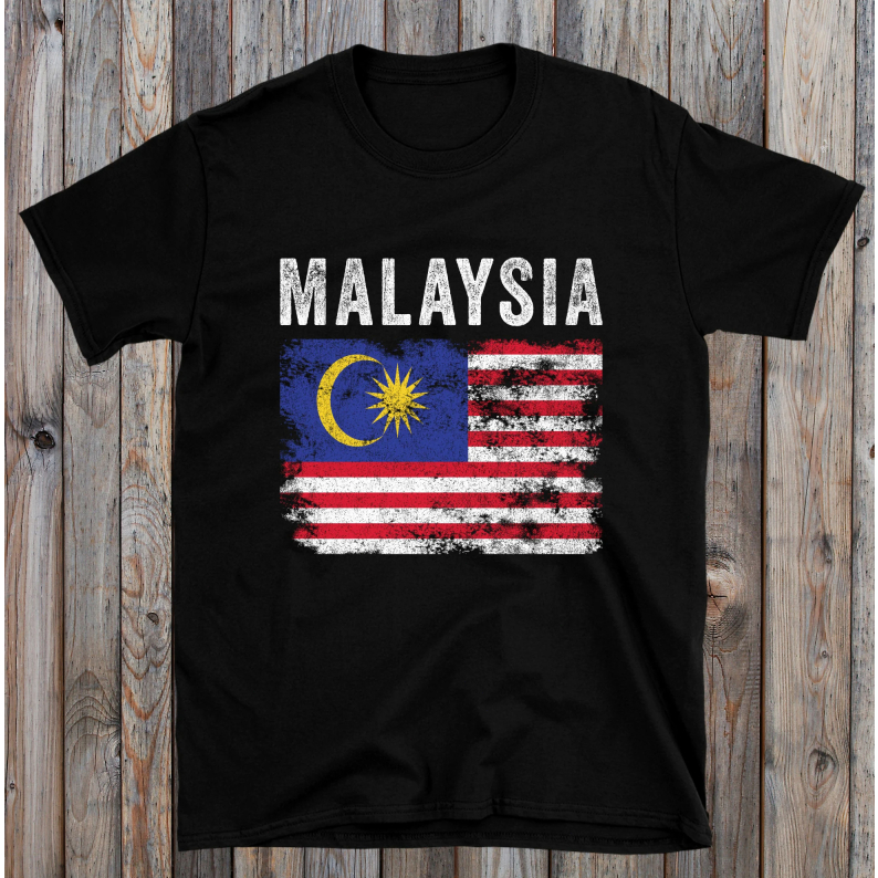Malaysia Flag Distressed Malaysia Flagเสื้อยืดHari Merdekaเสื้อยืดมาเลเซียวันประกาศอิสรภาพUnisexและผู้หญิงเสื้อ