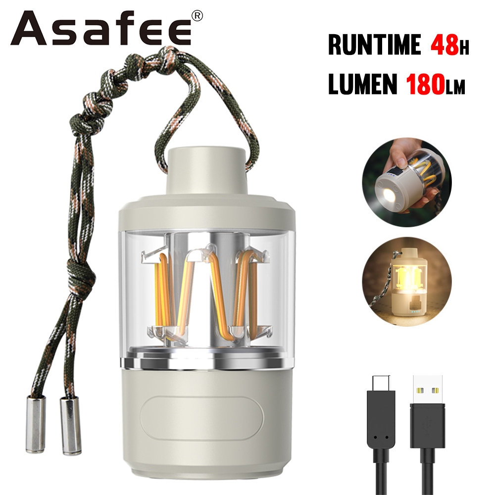 Asafee KXK-808 โคมไฟสปอตไลท์ IPX4 180LM 48H กันน้ํา หรี่แสงได้ สําหรับตั้งแคมป์กลางแจ้ง