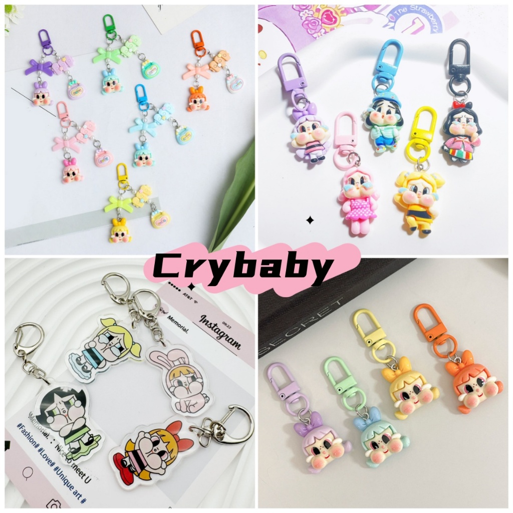 คอลเลกชันงานอดิเรกมินิน ่ ารัก Crybaby ตุ ๊ กตาพวงกุญแจแขวนเครื ่ องประดับของขวัญการ ์ ตูนผู ้ หญิงน ่ ารัก The Powerpuff Girls