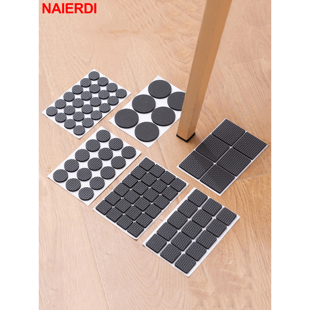 Naierdi Self-Stick เฟอร์นิเจอร์รอบ Felt Pads ไม้ Anti Slip Mat เฟอร์นิเจอร์ขาฟุตพรม Felt Pads สําหรับเก้าอี้ตาราง Protector ฮาร์ดแวร์