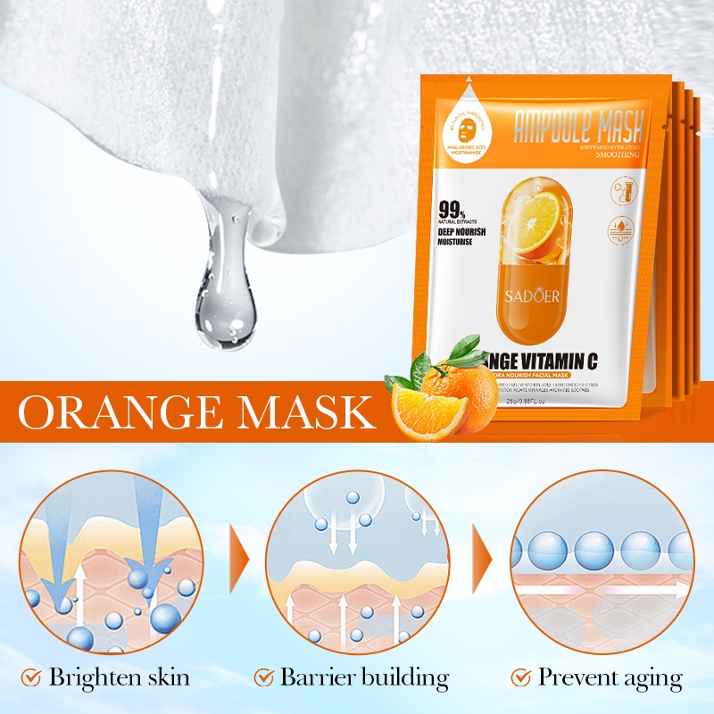 SADOER Orange VC Blueberry Collagen Lemon Pomegranate Fruit Moisturizing Nourishing Mask Moisturizing Mask มาส์กให้ความชุ่มชื้น — صورة 8