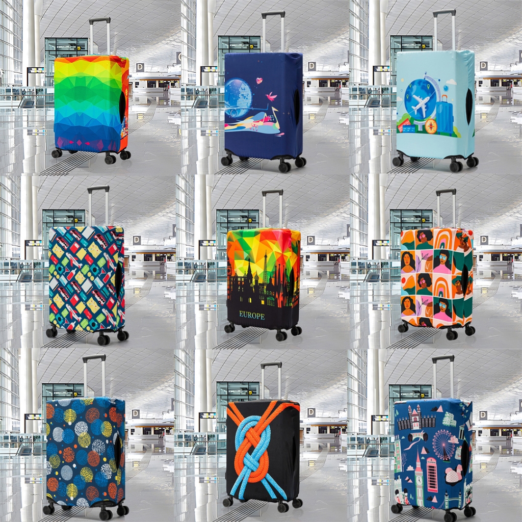 5 ขนาดกระเป๋าเดินทางป้องกันกรณีด้านบนเปิดเดียวกระเป๋าเดินทางฝุ่นกรณีรถเข็นกระเป๋ายางยืด