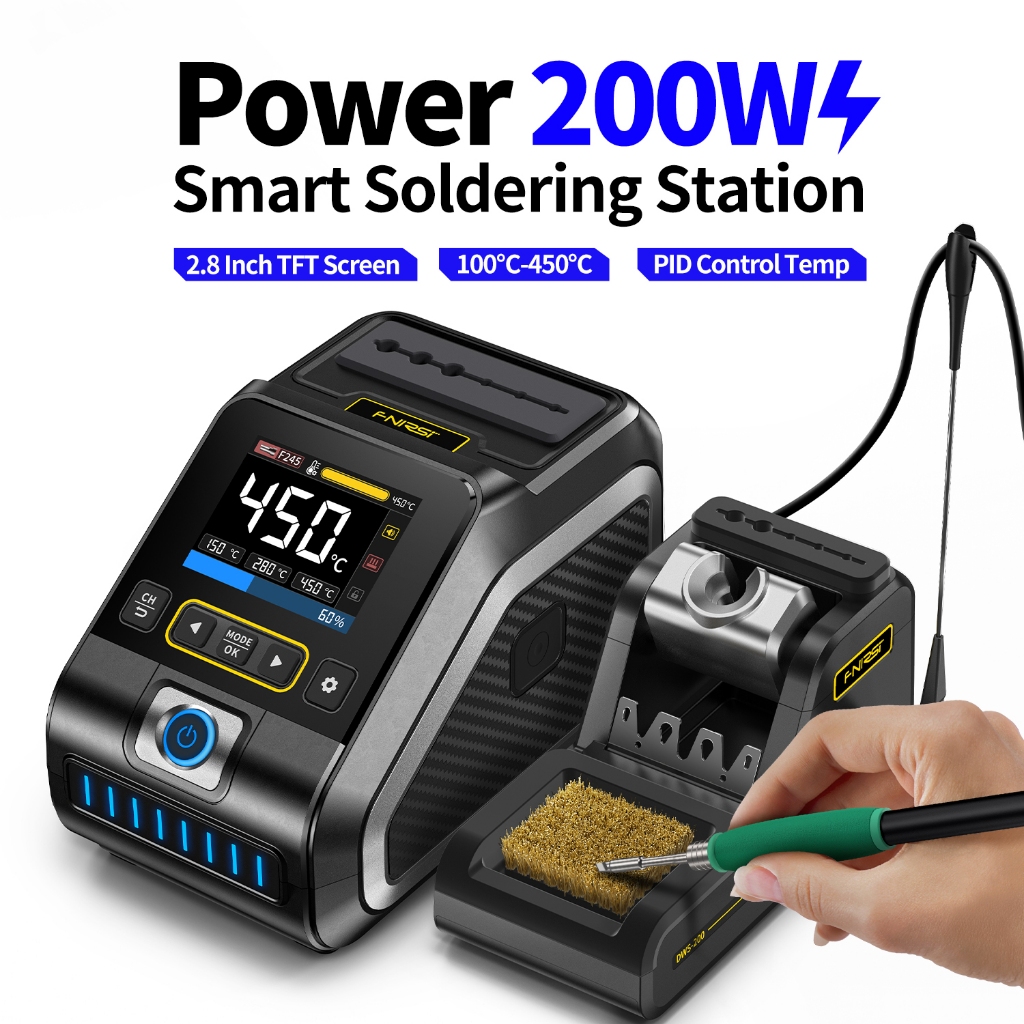 Fnirsi DWS-200 200W Power Repaid ความร้อนบัดกรีเหล็ก Staion C210 C245 Solder Iron Handle อิเล็กทรอนิกส์เชื่อม Rework Station
