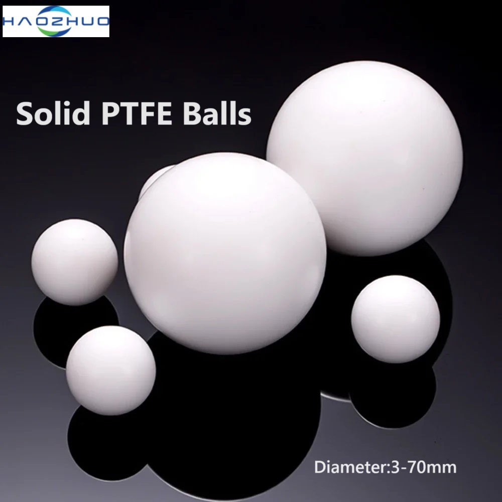 Dia3 ถึง 70 มม.ทนอุณหภูมิสูง PTFE ไดอะแฟรมซีลลูกสําหรับปั๊มไดอะแฟรมสีขาว Solid PTFE ลูก F4 Ball ลูกบอลพลาสติก 10/5/1 ชิ้น