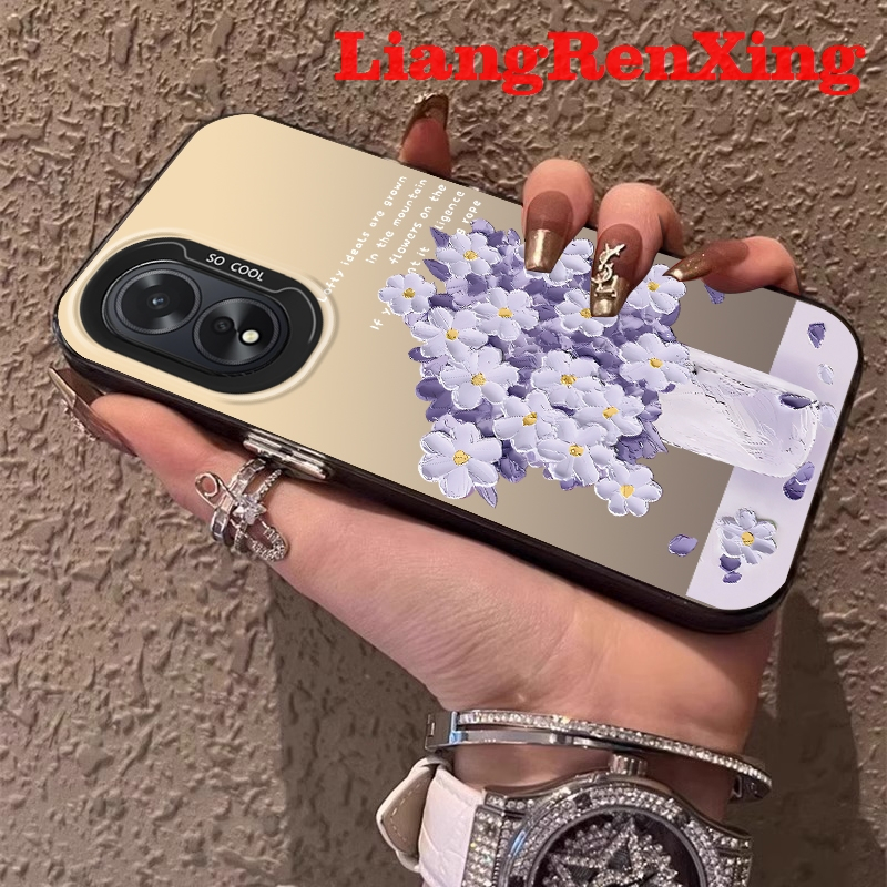 เคส ปลอก oppo A38 4g a58 4g a58 5g a78 4g a78 5g oppo a18 a98 5G เคสโทรศัพท์เคสแข็งTPUกันกระแทกออกแบบใหม่สําหรับชายความงามสีดําการ์ตูนดอกไม้สําหรับสาวCYYHH01 น่ารัก ลายการ์ตูน กันกระแทก