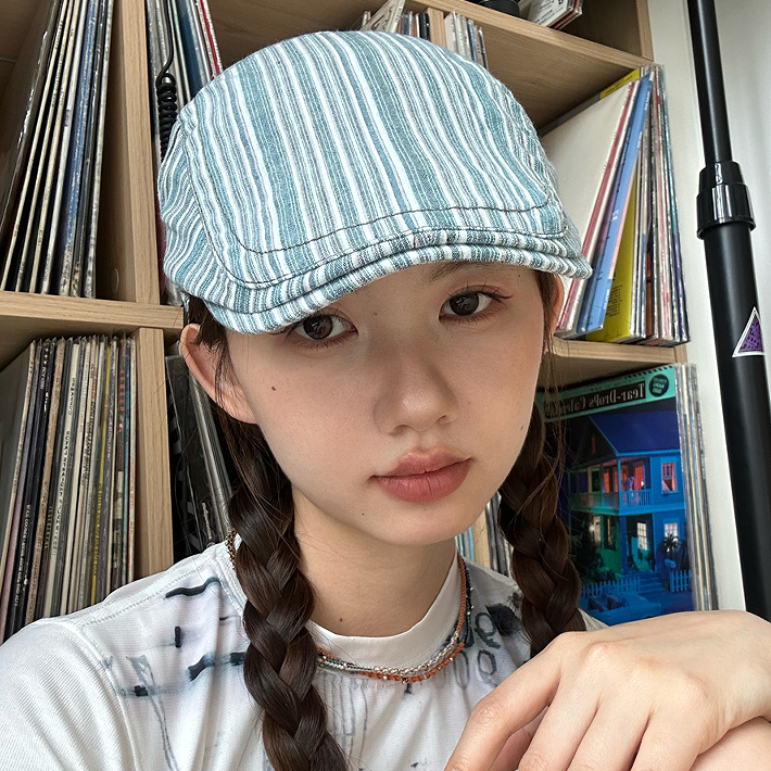 ญี่ปุ่น Retro Beret หญิงฤดูใบไม้ผลิฤดูร้อน All-Match Checkered Face ขนาดเล็ก Newsboy จิตรกรหมวกหัวใหญ่เส้นรอบวงไปข้างหน้าหมวกอินเทรนด์