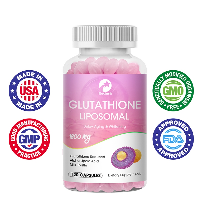 Kexinsh Glutathione Capsules 1800 มก. สูตรไวท์เทนนิ่ง Anti Aging สลายริ้วรอย Black Spots Brightening Whitening Capsule