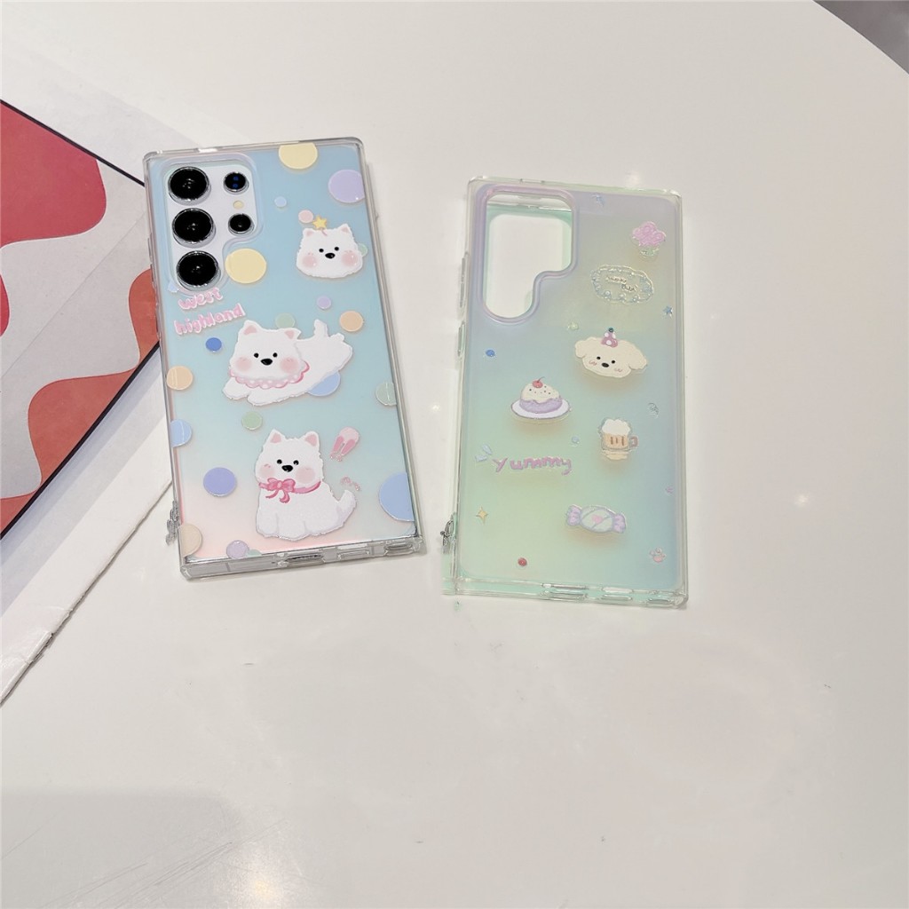 หมาน้อยน่ารัก ซองโทรศัพท์ Samsung Galaxy S24 Ultra S24 Plus S24 S23 Ultra S23 Plus S23FE S22Ultra S22Plus S22 A52 A53 A54 A55 A14 A15 A23 A34 A24 A25 5G Case เคสโทรศัพท์ใหม่ สองด้าน IMD ป้องกันการตก เคสมือถือซัมซุง