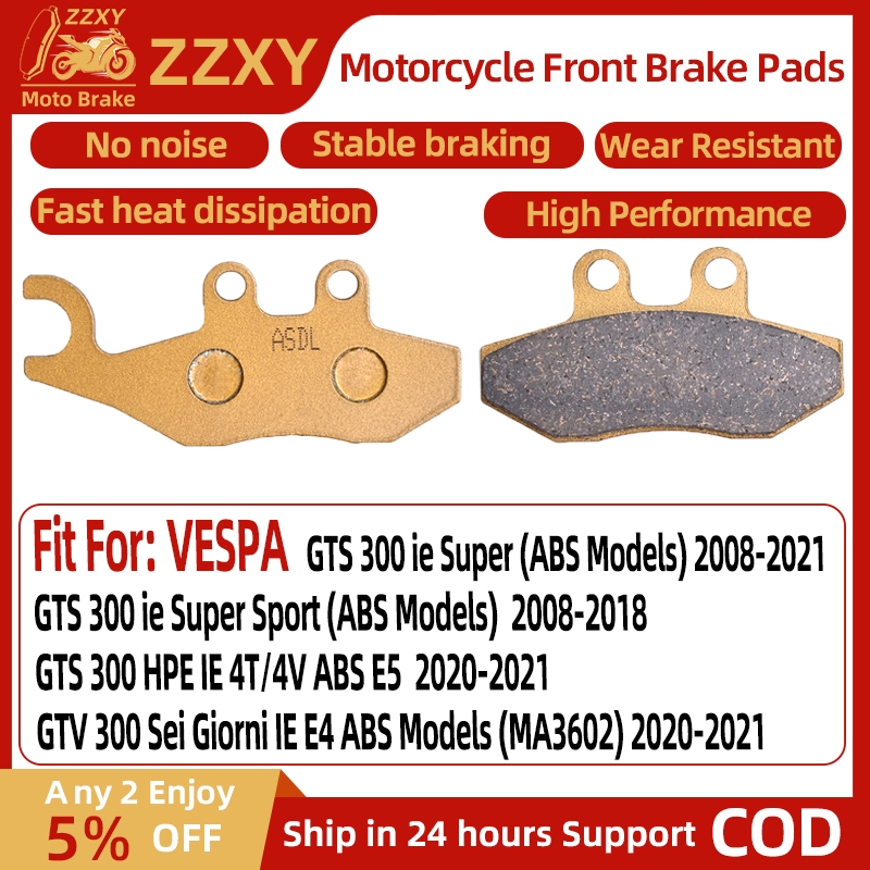 1 คู่รถจักรยานยนต์เบรคหน้าสําหรับ VESPA GTS 300 ie Super 18-21 GTS 300 ie Super Sport 08-18 GTS 300 