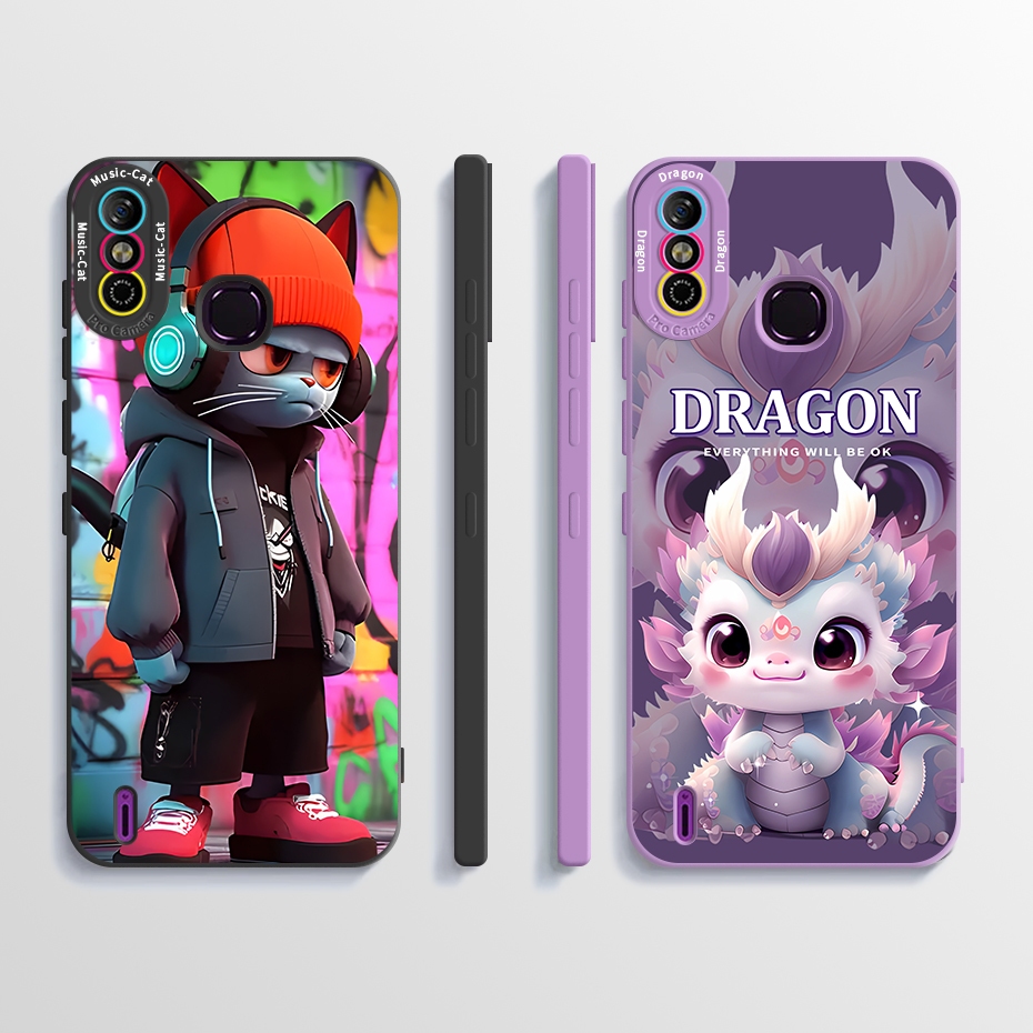 สําหรับ Infinix Smart 4 4C X653 X653C กรณีแฟชั่นพิมพ์การ์ตูนป้องกันปกหลัง Smart4 Smart4c ซิลิโคนนุ่ม TPU กันกระแทกปลอกโทรศัพท์