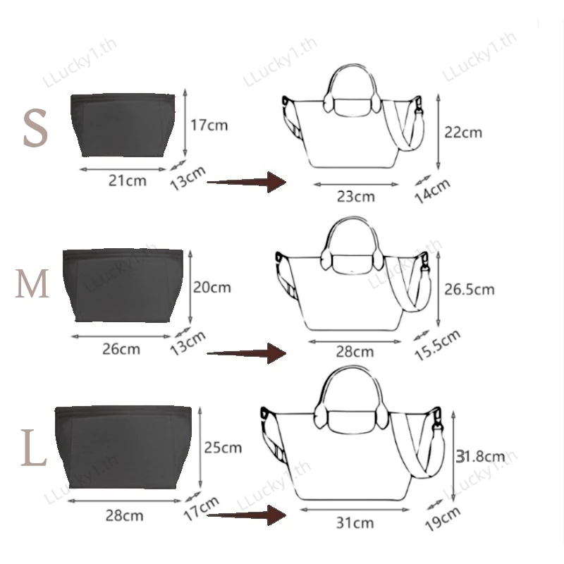 พร้อมส่ง For Longchamp กระเป๋าจัดระเบียบเครื่องสําอาง แบบพกพา สําหรับ ที่จัดระเบียบกระเป๋า กระเป๋า thumbnail 8