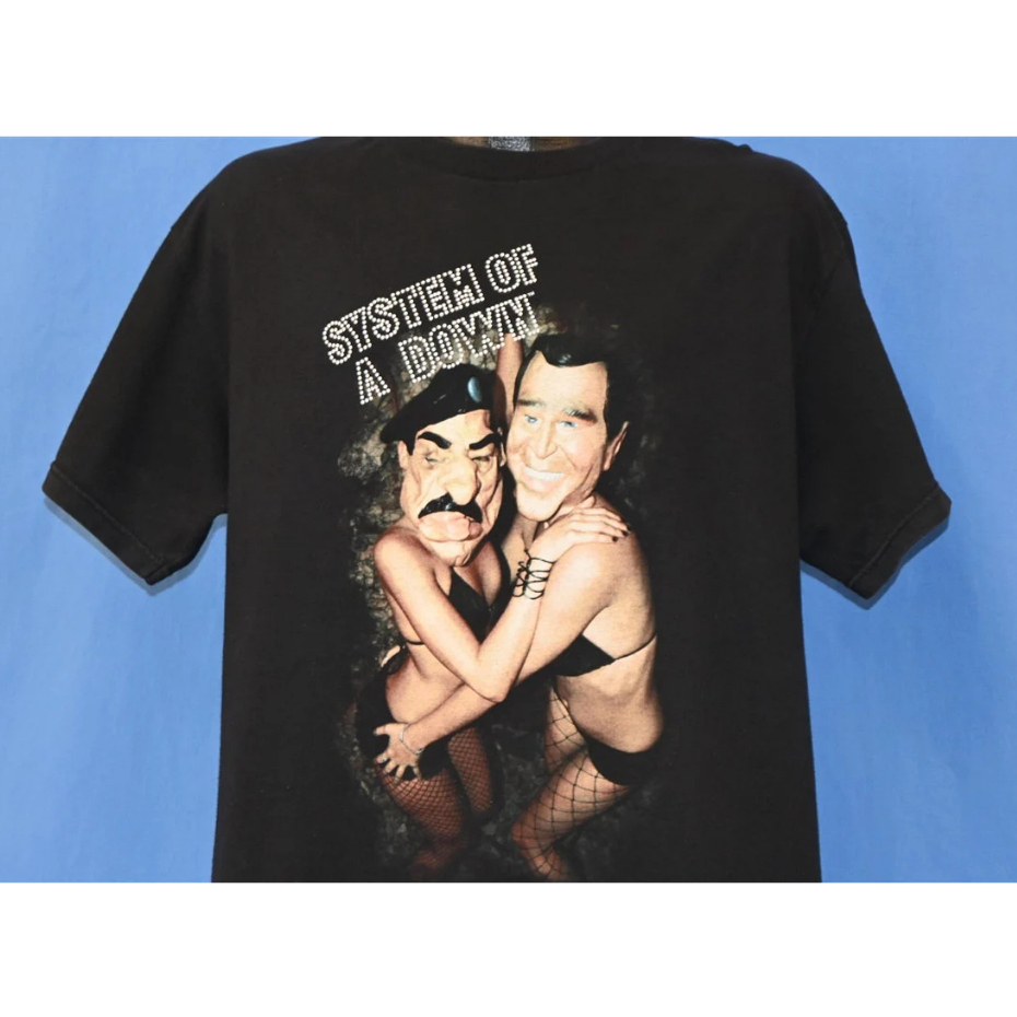Y2k System of a Down Bush Saddam Nu เสื้อยืดวงโลหะ