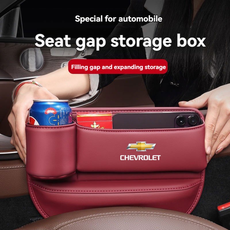 รถหนังที่นั่ง Gap Organizer พร้อมที่วางแก้วคอนโซลอัตโนมัติด้านข้างกล่องเก็บสําหรับ Chevrolet Spark Spin Sail Captive Cruze Sonic Express Colorado Trax Aveo Orlando รถอุปกรณ์เสริม
