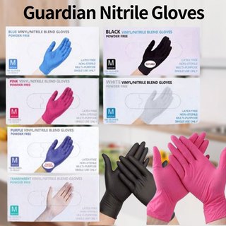 100PCS Disposable Food Grade Gloves latex gloves Vinyl Nitrile Blend Gloves (Blue/Black/Pink/White/Purple/Pvc)