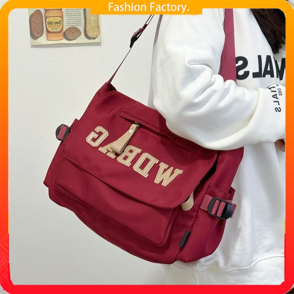 ในสต็อก Junior High School High School College Students Class Schoolbag Female Casual Backpack One-Shoulder Japanese Messen