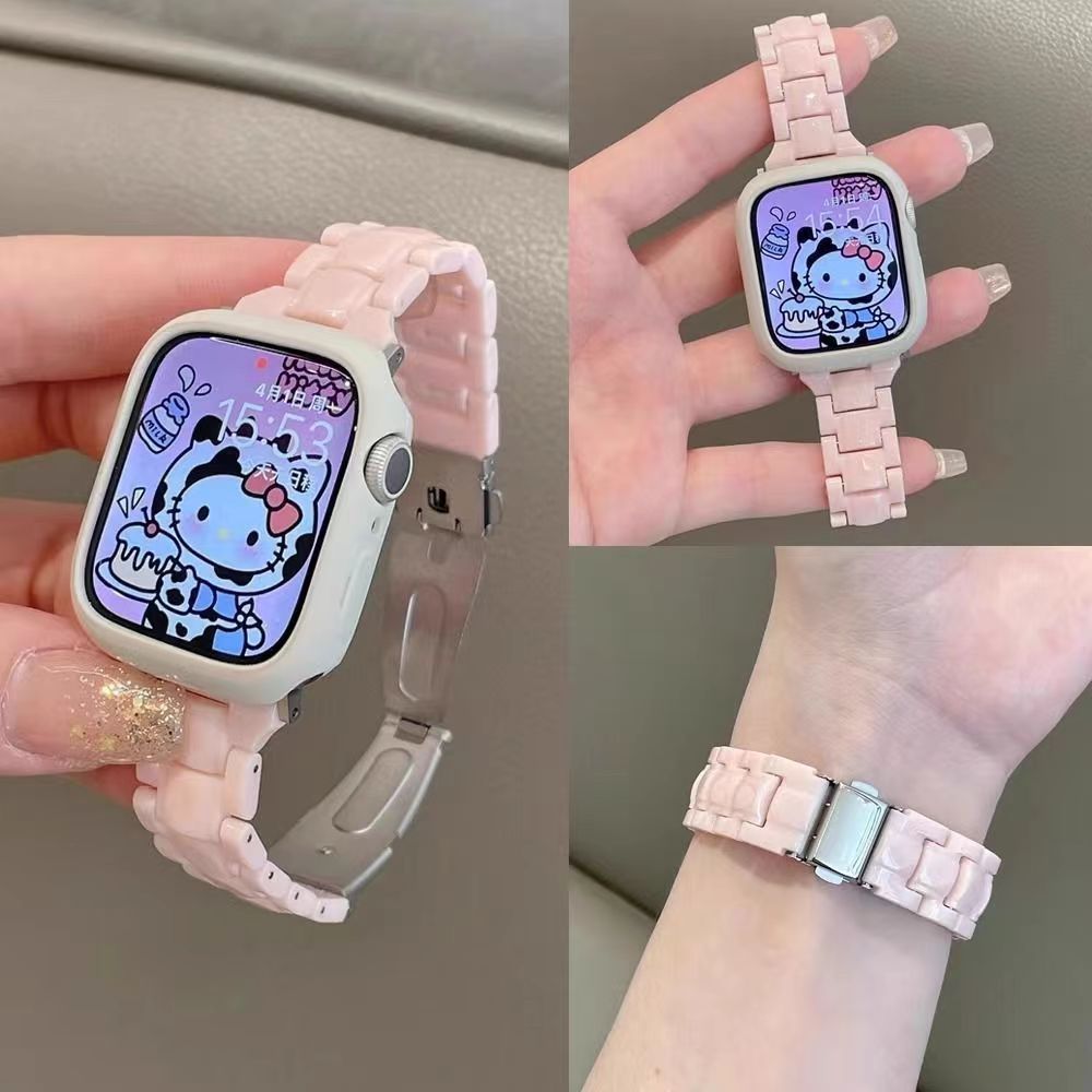Candy Slim Plastic สาย + เคส For Watch Series11 10 Series9 Series8 7 6 5 4 3 2 1,SE, SE2, Ultra2 i Watch Strap and  i Watch Case นาฬิกาขนาด 49 มม.41 มม.45 มม.40 มม.44 มม.38 มม.42 มม สายนาฬิกาสร้อยข้อมือ ราคา ถูกที่สุด ดีลบีเคเค แกลเลอรีภาพที่ 2
