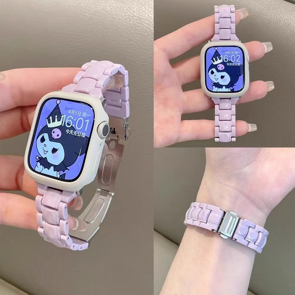 Candy Slim Plastic สาย + เคส For Watch Series11 10 Series9 Series8 7 6 5 4 3 2 1,SE, SE2, Ultra2 i Watch Strap and  i Watch Case นาฬิกาขนาด 49 มม.41 มม.45 มม.40 มม.44 มม.38 มม.42 มม สายนาฬิกาสร้อยข้อมือ ราคา ถูกที่สุด ดีลบีเคเค แกลเลอรีภาพที่ 4