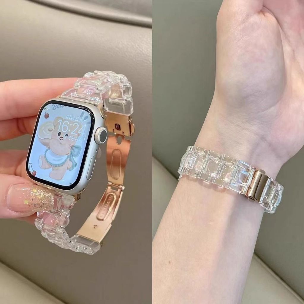 Candy Slim Plastic สาย + เคส For Watch Series11 10 Series9 Series8 7 6 5 4 3 2 1,SE, SE2, Ultra2 i Watch Strap and  i Watch Case นาฬิกาขนาด 49 มม.41 มม.45 มม.40 มม.44 มม.38 มม.42 มม สายนาฬิกาสร้อยข้อมือ ราคา ถูกที่สุด ดีลบีเคเค แกลเลอรีภาพที่ 3