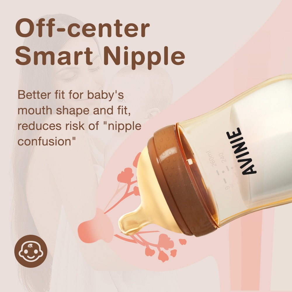 Dr.isla ขวดนม PPSU ขวดนมเด็ก 5oz/8oz ขวดนมคอกว้างสีชา ป้องกันอาการท้องอืด ป้องกันอากาศเข้า กันสำลัก ปลอดสาร BPA - Anti Colic Baby Bottle AVPS15 - รูปที่ 3