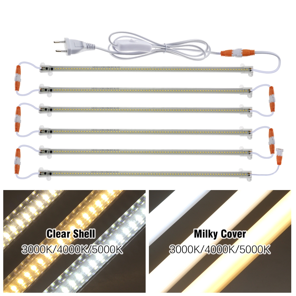 ชุดหลอดไฟ LED 72 ดวง Ac220V 8W 50 ซม. 1-6 ชิ้น สําหรับตกแต่งห้องนอน ห้องครัว ตู้เสื้อผ้า