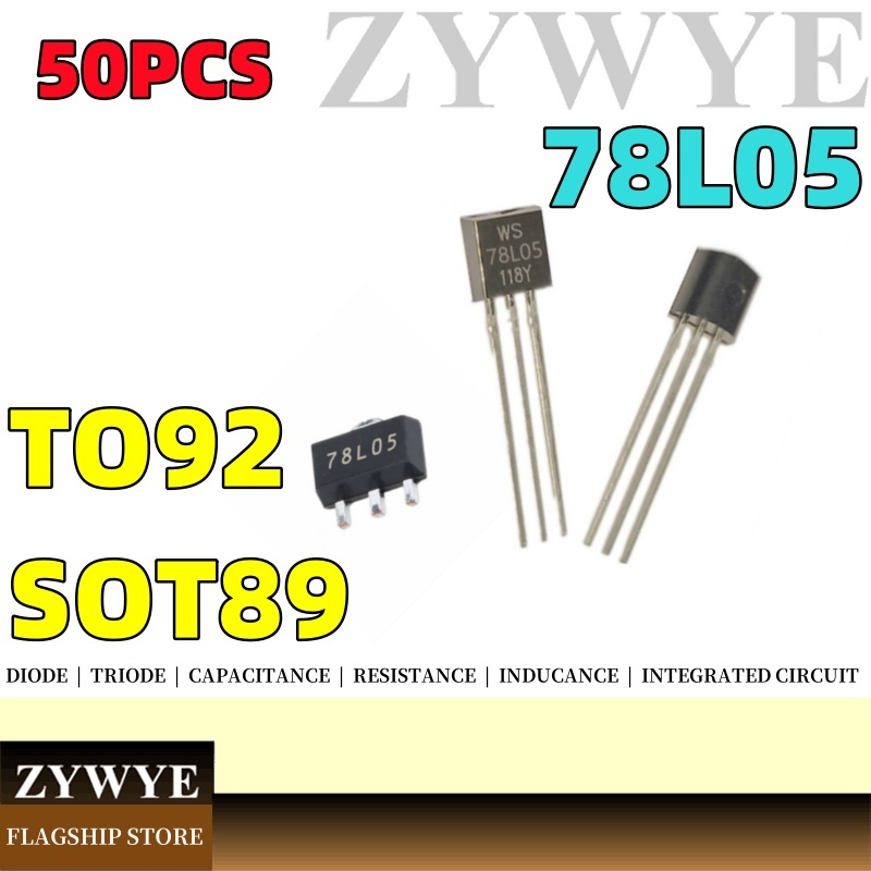 50pcs 78L05 Triode WST78L05 TO-92 5V AS78L05Z-E1 สามสิ้นสุดแรงดันไฟฟ้าหลอด CJ78L05 7805 In-Line Trio