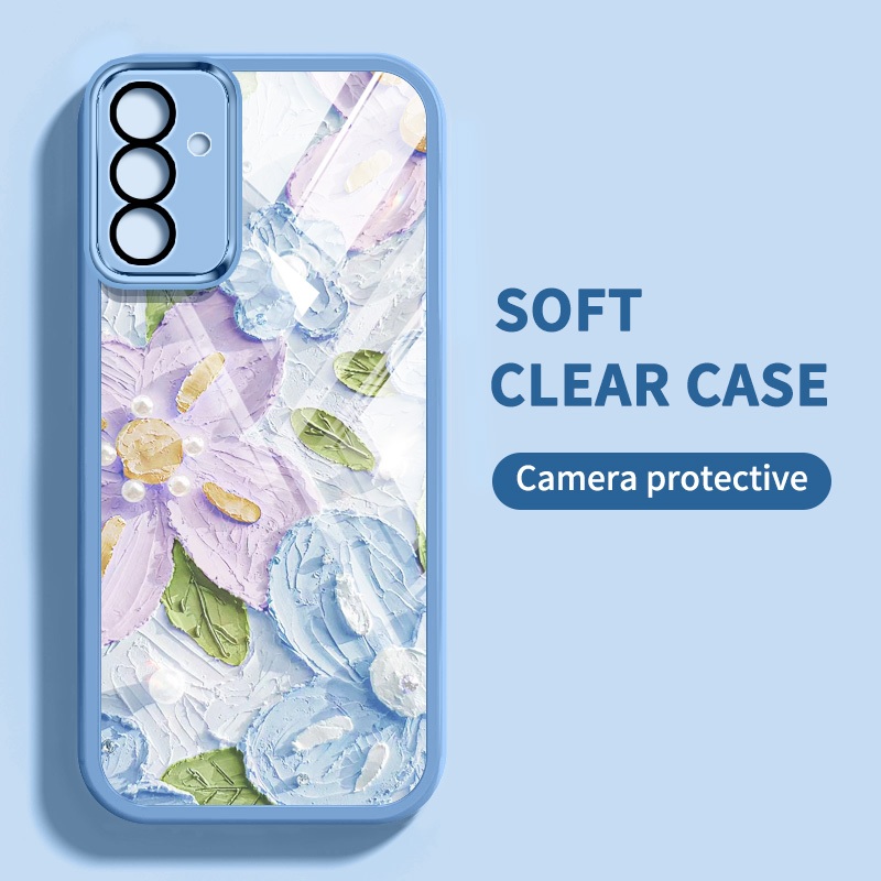 SAMSUNG เคสโทรศัพท์กันกระแทกสําหรับsamsung Galaxy A55 A35 A25 A16 A15 A13 A14 A34 A54 5G A13 A14 A15 A24 A04S 4Gหรูหราความรู้สึกโปร่งใสฝาครอบป้องกันโทรศัพท์