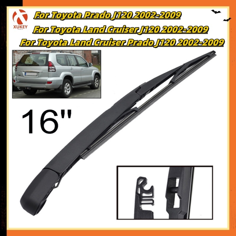 16 ใบปัดน้ําฝนด้านหลังและชุดแขนปัดน้ําฝนสําหรับ Toyota Prado J120 Land Cruiser Land Cruiser Prado J120 2002-2009